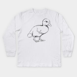 Cute Duckling Illustration Kids Long Sleeve T-Shirt